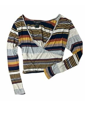 See You Monday Striped Crossover Top